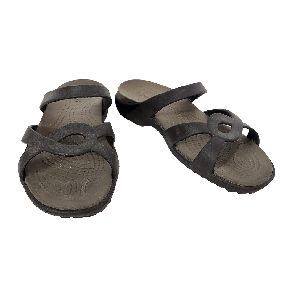 CROCS Womens Meleen Twist Sandals Size 8 Brown Slip On Comfort Open Toe 202497
